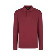 Lange mouw polo met ritssluiting Armani , Red , Heren