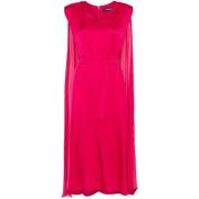 Elegante Cape Midi Jurk met V-Hals Karl Lagerfeld , Red , Dames