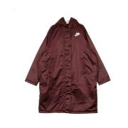 Nacht Maroon Parka Lange Jas Vrouwen Nike , Brown , Dames