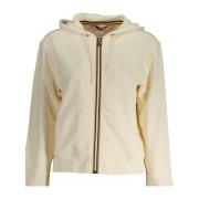 Beige Hoodie met Rits en Contrastdetails K-Way , Beige , Dames