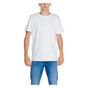 Witte Ronde Hals T-shirt Mannen Calvin Klein Jeans , White , Heren