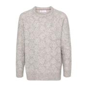 Grijze Crewneck Alpaca Sweater Brunello Cucinelli , Gray , Heren