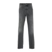 Grijze Katoenen Tapered Jeans Brunello Cucinelli , Gray , Heren