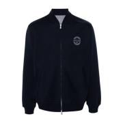 Navy Blue Zip Sweatshirt Jersey Style Brunello Cucinelli , Blue , Here...