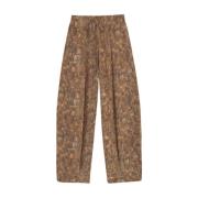 Zijden kubusprint broek Cortana , Brown , Dames