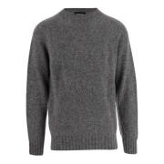 Grijze Wol Crew Neck Sweater Howlin' , Gray , Heren