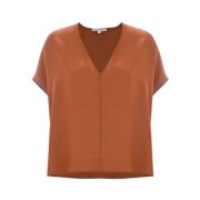 Korte Mouw Blouse Kocca , Brown , Dames