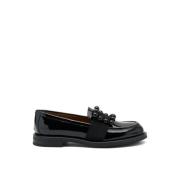 Glanzende zwarte mocassin met accessoire Frau , Black , Dames