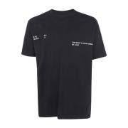 Zwarte Worked T-Shirt Thom Krom , Black , Heren