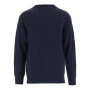 Navy Wol Crew Neck Sweater Howlin' , Blue , Heren