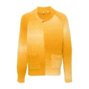 Gele Ombre Rits Cardigan Sunflower , Yellow , Heren