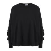 Wol Crew Neck Sweater Nude , Black , Dames