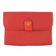 Pre-owned Leather clutches Gucci Vintage , Red , Dames