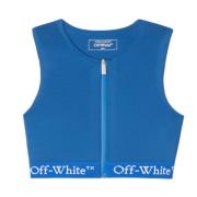 Blauwe Top voor Vrouwen Off White , Blue , Dames