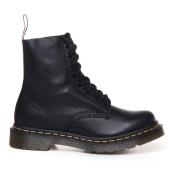 Zwarte leren laarzen met groeven Dr. Martens , Black , Dames