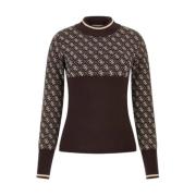 Ronde Hals Sweater Guess , Brown , Dames