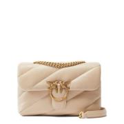 Klassieke Beige Love Puff Tas Pinko , Beige , Dames