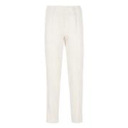 Ribfluwelen Elastische Taille Ivoor Broek D.Exterior , Beige , Dames