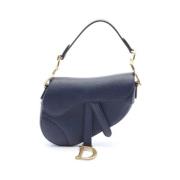 Pre-owned Leather dior-bags Dior Vintage , Blue , Dames