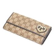 Pre-owned Canvas wallets Gucci Vintage , Beige , Dames