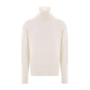 Witte Merino Wol-Kasjmier Trui Roberto Collina , White , Heren