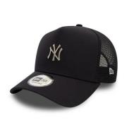 Metallic Trucker Cap Yankees Stijl New Era , Black , Heren