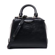 Zwarte Glanzende Leren Handtas met Gouden Hardware Givenchy , Black , ...