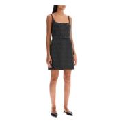 Gestudde Mini Jurk met Strik Detail Marc Jacobs , Black , Dames