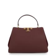 Pebbled Satchel Tas Tory Burch , Red , Dames