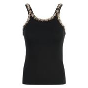 Steenversierde katoenen hemdje Pinko , Black , Dames