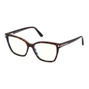 Blauw Blok Brillen in Donker Havana Tom Ford , Brown , Unisex