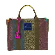 Groene Textiel Winkel Tas Kurt Geiger , Multicolor , Dames