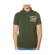 Groene Polo Shirt - Korte Mouw Superdry , Green , Heren