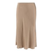 Zijden satijnen midi-rok beige Blumarine , Beige , Dames