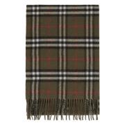 Luxe Geruite Cashmere Sjaal Burberry , Green , Dames