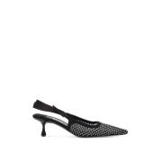 Kristal Mesh Slingback Hakken Jimmy Choo , Black , Dames