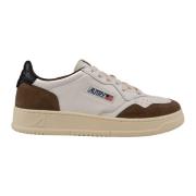 Heren Wit/Bruin Leren Sneakers Autry , White , Heren