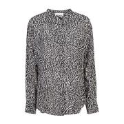 Grafische Print Knoopshirt Isabel Marant Étoile , Black , Dames