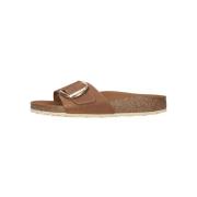 Madrid Oiled Lederen Slippers Birkenstock , Brown , Dames