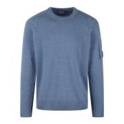 Lamswol Crew Neck Gebreide Trui C.p. Company , Blue , Heren