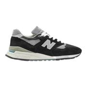 Zwarte platte schoenen 998 Made in USA New Balance , Black , Heren