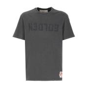 Antracietgrijze T-shirt met Logoprint Golden Goose , Gray , Heren