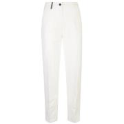 Witte Fluwelen Geribbelde Broek Peserico , White , Dames