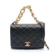 Pre-owned Leather chanel-bags Chanel Vintage , Black , Dames