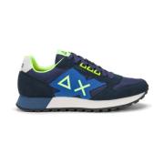 Fluorescerende Navy Blauwe Sneakers Sun68 , Blue , Heren