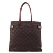 Pre-owned Leather handbags Gucci Vintage , Brown , Dames