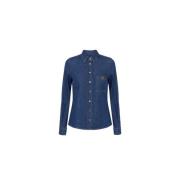 Denim Shirt Mode Model Elisabetta Franchi , Blue , Dames