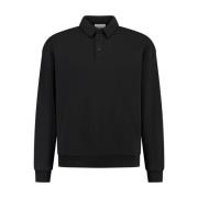 Oversized Sweater Polo LS Pure Path , Black , Heren