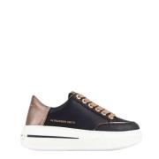 Lancaster Gate Zwarte Leren Sneakers Alexander Smith , Black , Dames