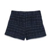 Zwarte Tweed Shorts met Dartdetails Twinset , Black , Dames